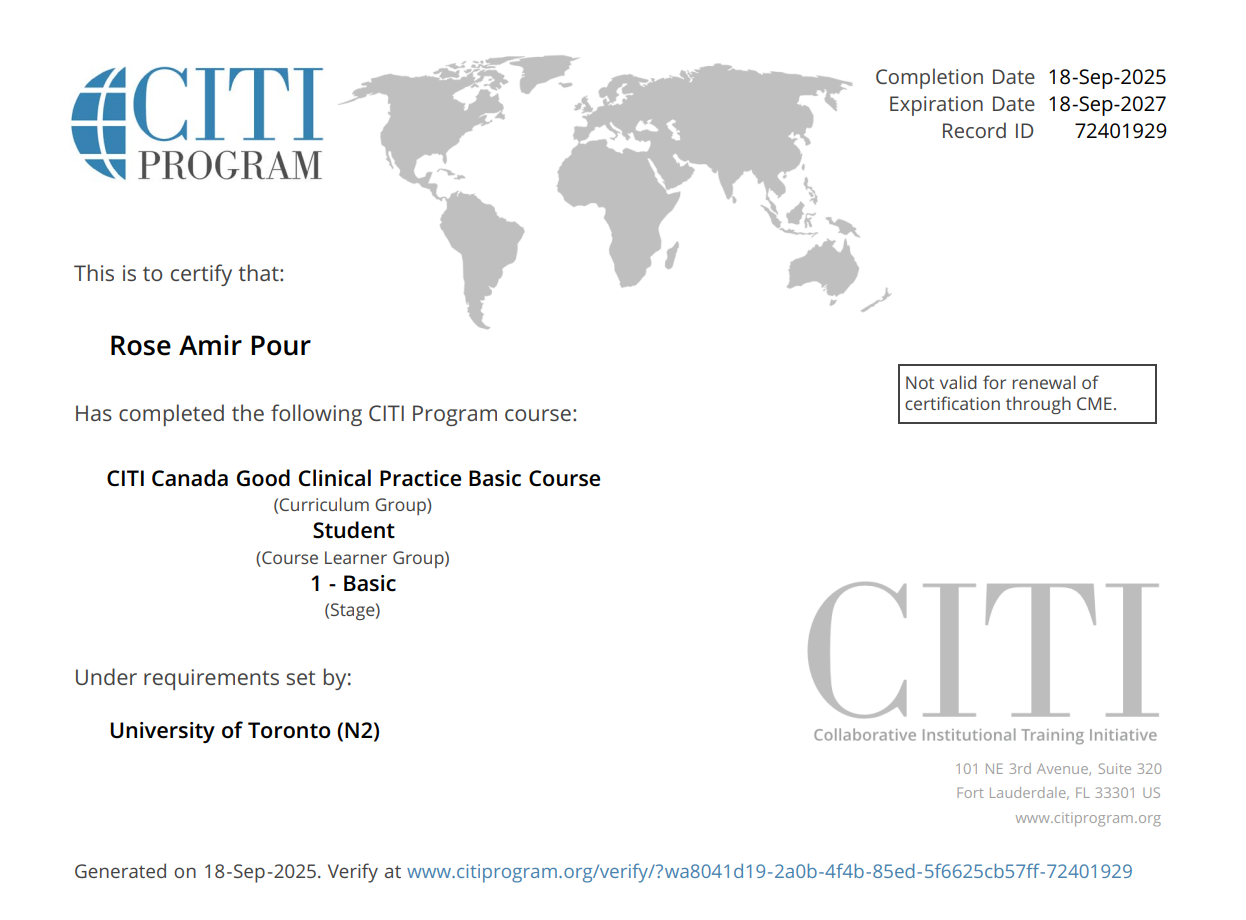 CITI Canada Good Clinical Practice Basic Course